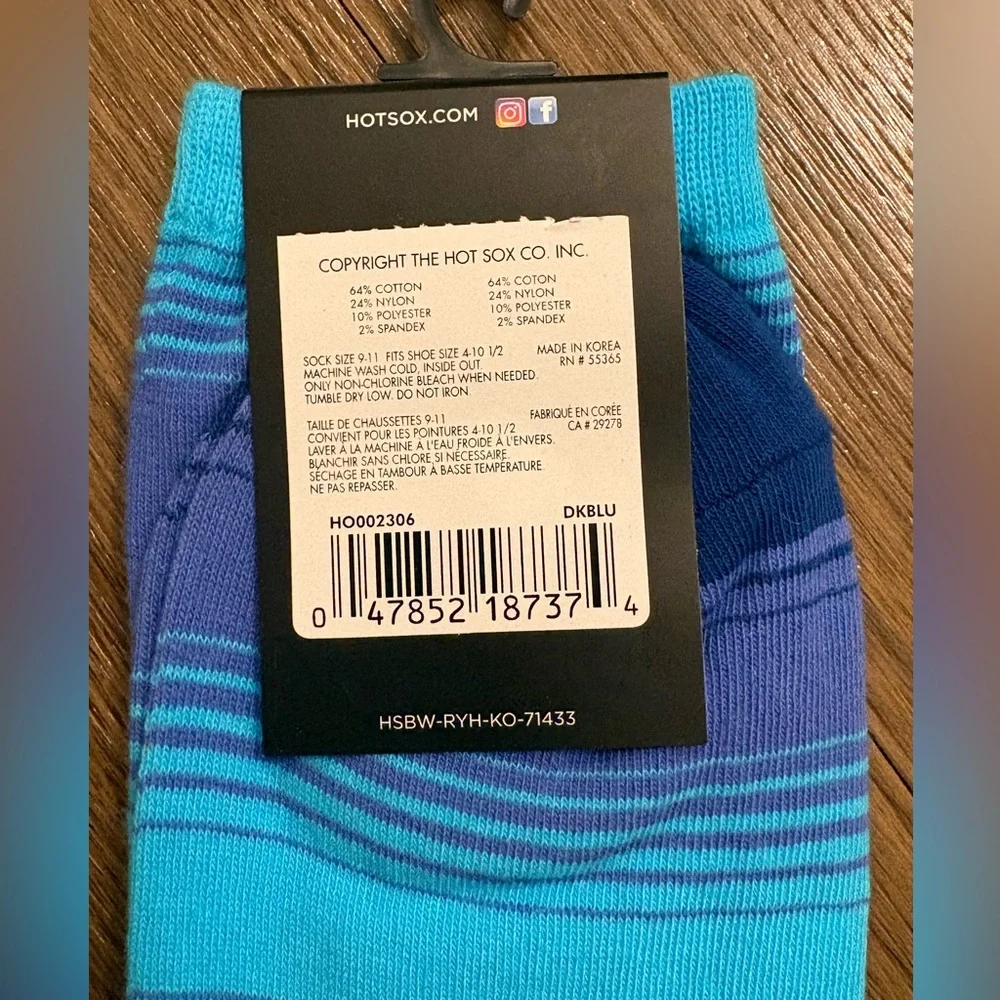 Hot Sox Blue Striped Socks - Picture 3 of 3
